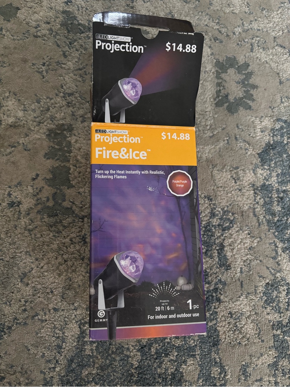 Gemmy Projection Lantern - Purple and Orange Accent Light